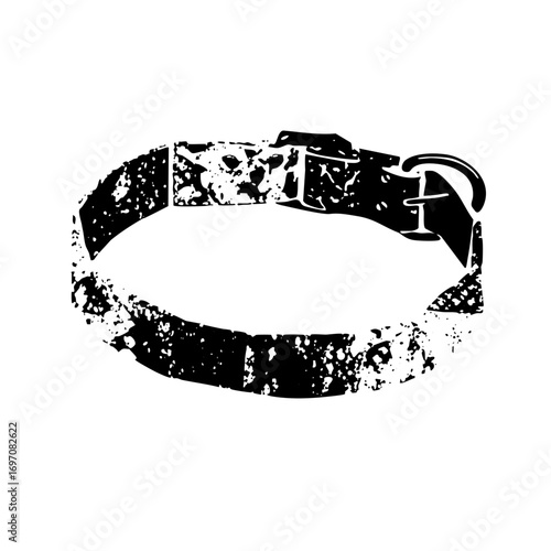 Vector Distressed black muzzle with buckle detail.