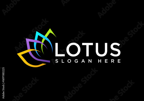 lotus flower logo icon vector