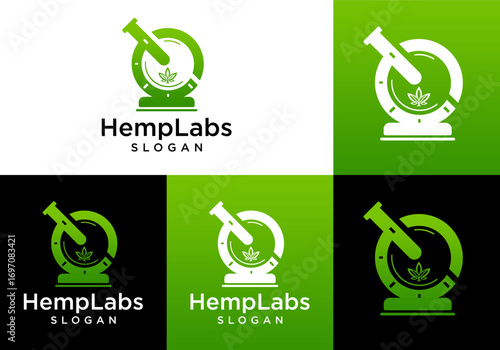 cannabis laboratory logo icon vector