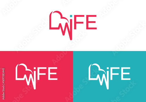 vector icon logo of life and heart or love