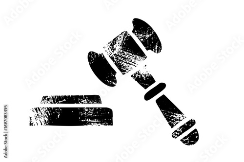 Vector Distressed gavel symbolizes justice and legal proceedings.