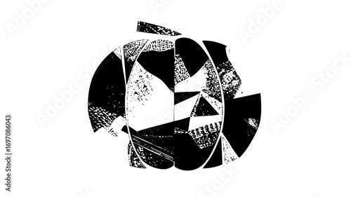 Vector Abstract geometric shapes create a dynamic circular .