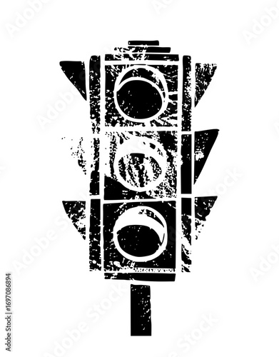 Vector Distressed monochrome of a traffic .