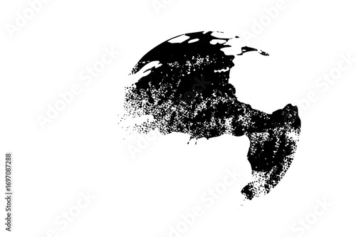 Vector Abstract black silhouette of a dissolving head profile.
