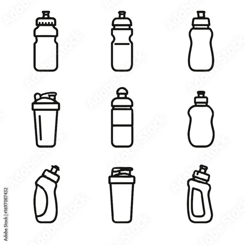 Gym squeezable icon icons lightweight vector insulated cycling running bottle sports