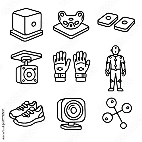 Marker optical sensors icon capture tracking vector vr motion base