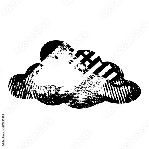 Vector Footprint within a cloud depicts environmental impact.