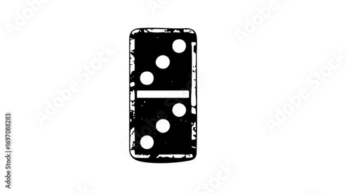 Vector Black and white tile with five dots .