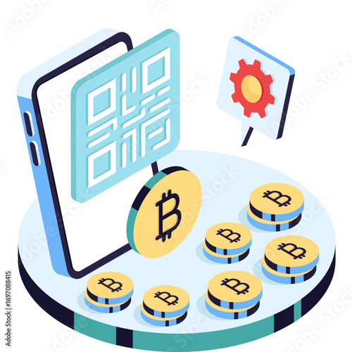 An illustration design of bitcoin barcode