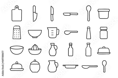 Vector kitchen spoon serving icon minimal container measuring oil milk jug
