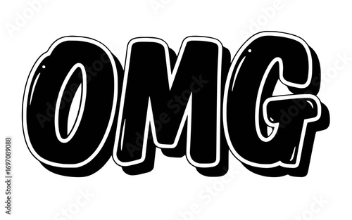Comic text OMG Vector Illustration