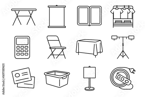 Icon sign merchandise convention business vector extension portfolio essentials bin cards tattoo