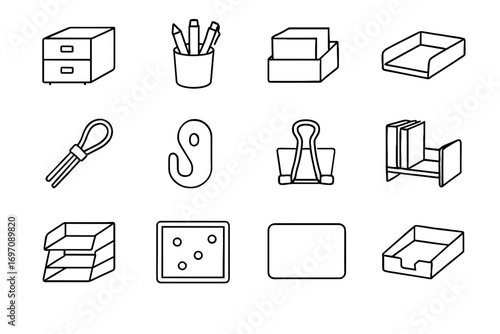 Clip tie cup mini letter icon sorter tray unit office small vector