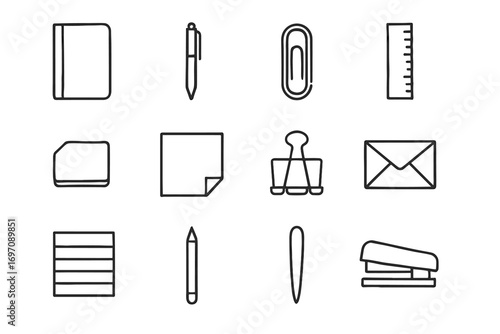 Notes vector index paper stationery clip binder plain icon opener minimalist icons