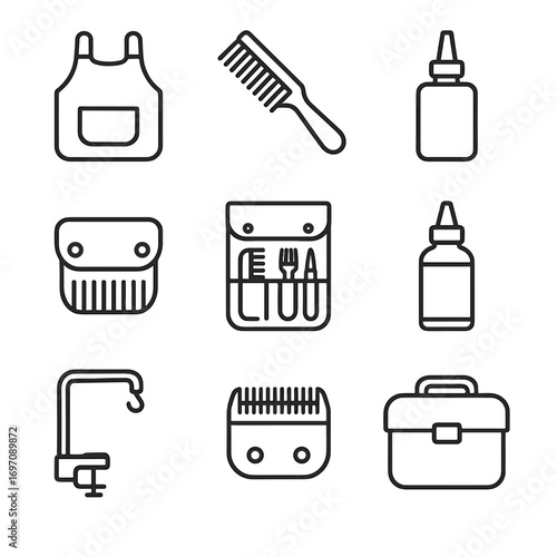 Guard vector icon pouch tools clipper icons cleaning oil storage comb grooming