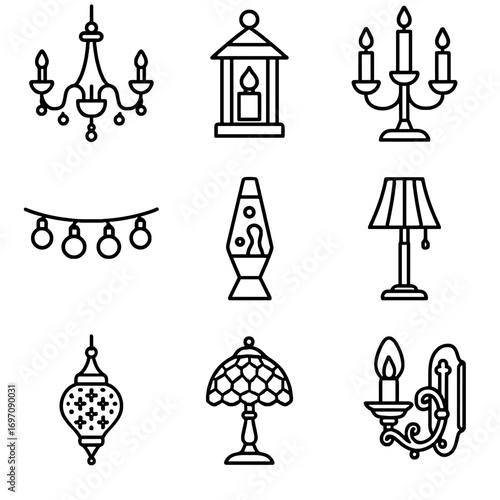 Vector lava decorative stained moroccan lighting candle pendant icon vintage lamp glass