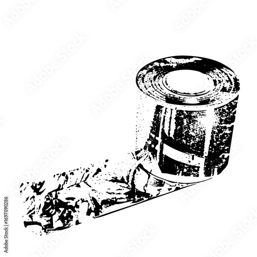 Vector Stylized beverage container with spilled contents .