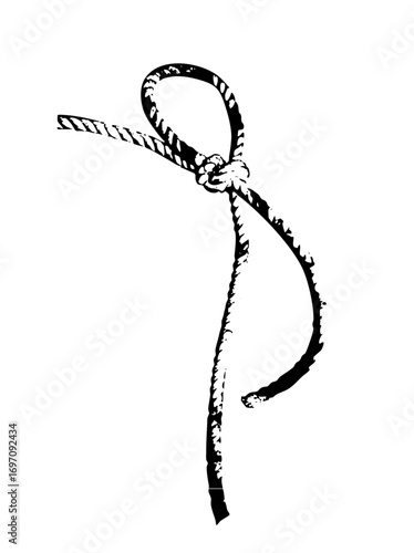 Vector Detailed of a knotted rope with a loop.