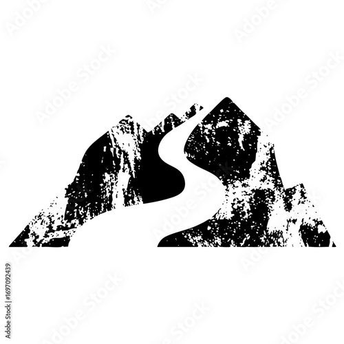 Vector Abstract mountain range with a hidden face profile.
