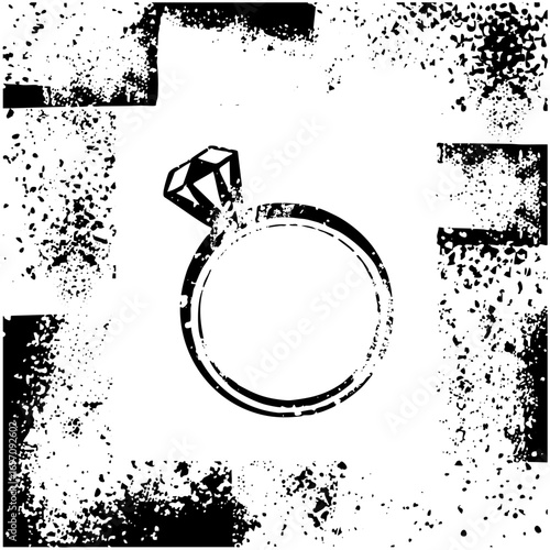 Vector Elegant diamond ring with a minimalist .