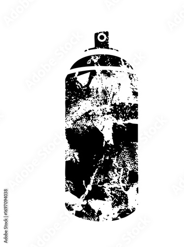 Vector Distressed spray can with a grunge texture.