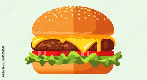 Wallpaper Mural Burger Illustration. (2) Torontodigital.ca