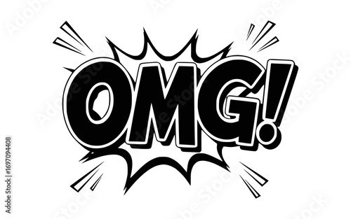 Comic text OMG Vector Illustration