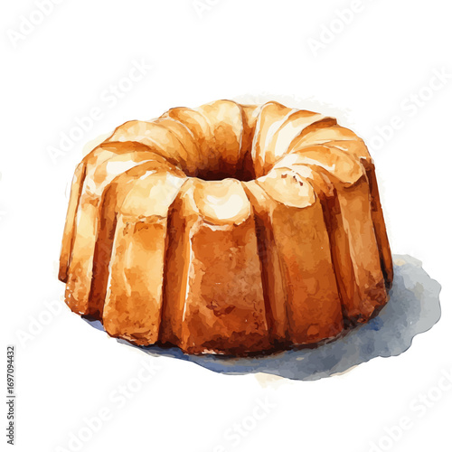 watercolor of Pandoro, vector, isolated on a white background.