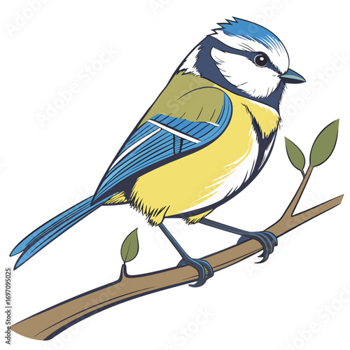 Blue tit bird on a branch