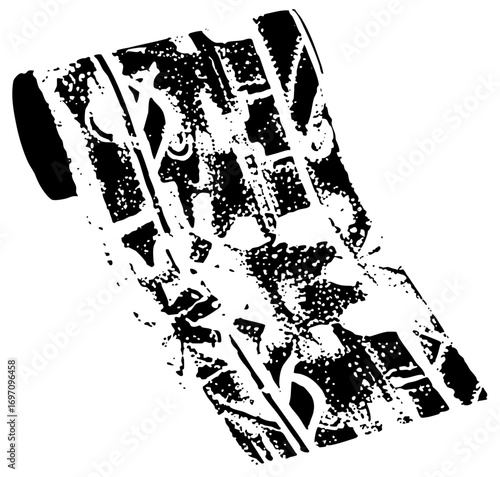 Vector Detailed tire track impression .