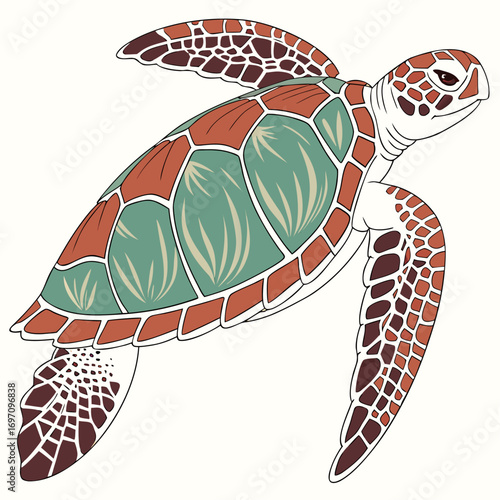 Sea turtle swimming