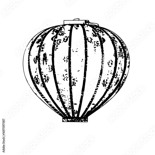 Vector Vintage spherical lantern with distressed texture.