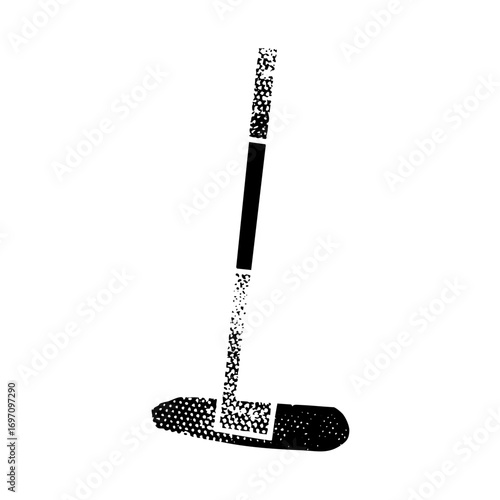 Vector Minimalist of a golf putter with dotted texture.