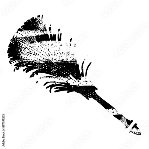 Vector Stylized lacrosse stick with textured details.