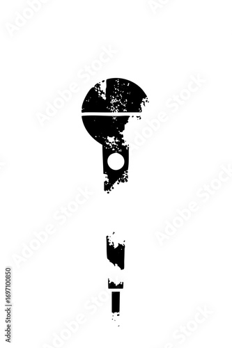 Vector Abstract keyhole with distressed texture.