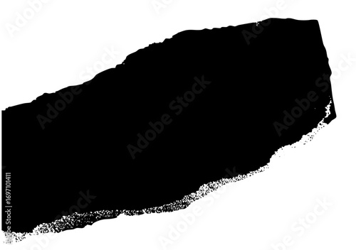 Vector Abstract black shape with textured edge .