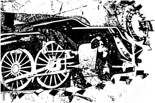 Vector Vintage carriage pulled by a horse .