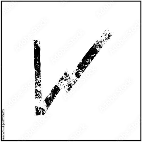 Vector Bold checkmark with a distressed texture.