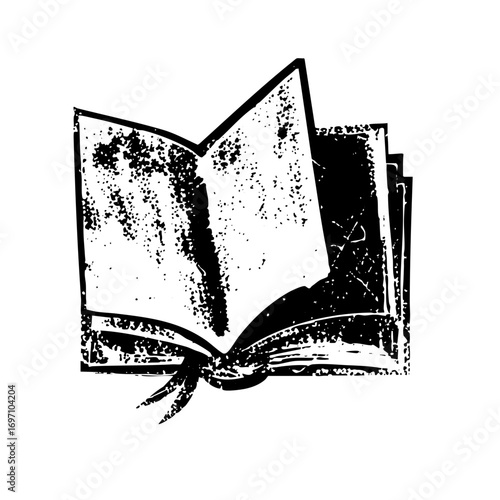 Vector Open book with ribbon detailed vector .
