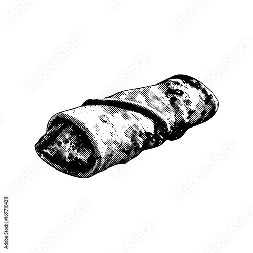 Vector Detailed of a rolled savory pastry.