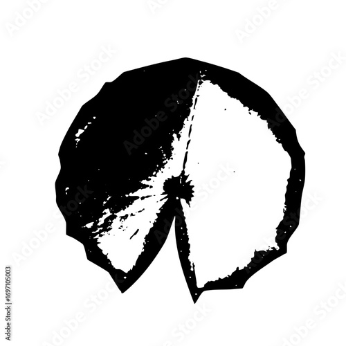 Vector Abstract Yin Yang Symbol with Rough Edges