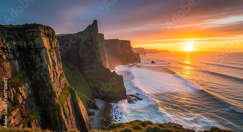 Wallpaper Mural Cliffside Sunset Seascape. Torontodigital.ca