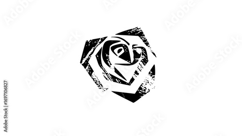 Vector Intricate floral emblem featuring a stylized rose and owl .