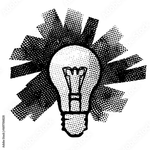 Vector Dotted lightbulb with radiating lines