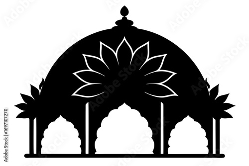 Ornate Dome with Floral Pattern Icon – Symbol of Islamic Architecture and Cultural Design