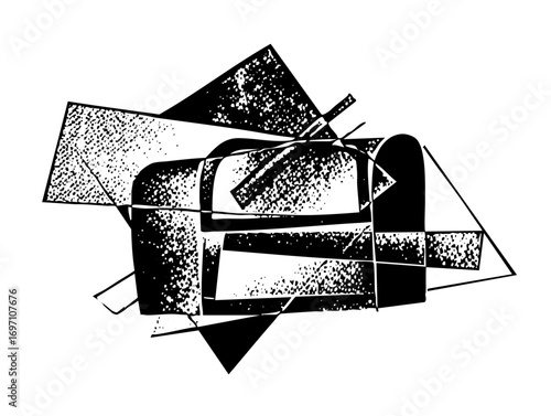 Vector Abstract geometric composition with intersecting shapes