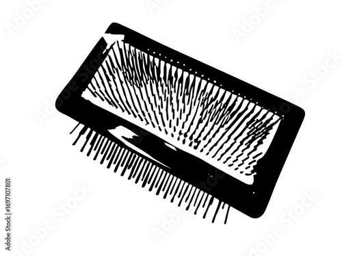 Vector Stylized hairbrush with dense bristles
