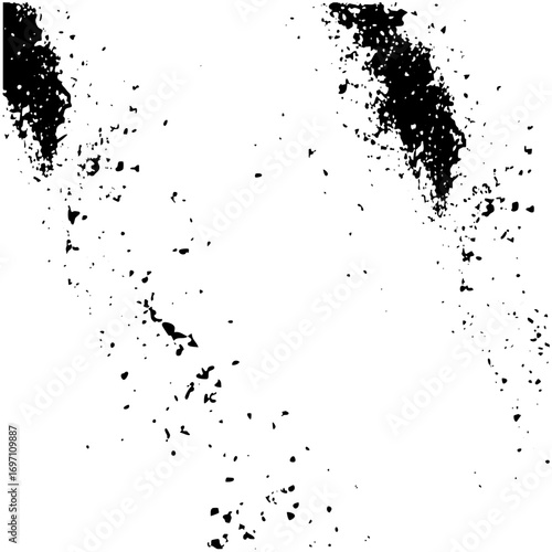 Vector Abstract splatters create a dynamic distressed texture.