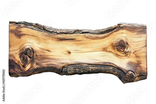 Abstract textured wood grain pattern isolated on transparent background. Rustic wooden plank featuring a natural wood grain and visible knots isolated on white background.