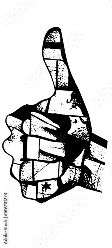 Vector Hand Shadow Puppet Creates a Wolf